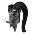thumbnail image 2 of Silver Tribal Floral Scroll Tooled Filigree Corsican Ram Skull Wall Decor 11"W, 2 of 9