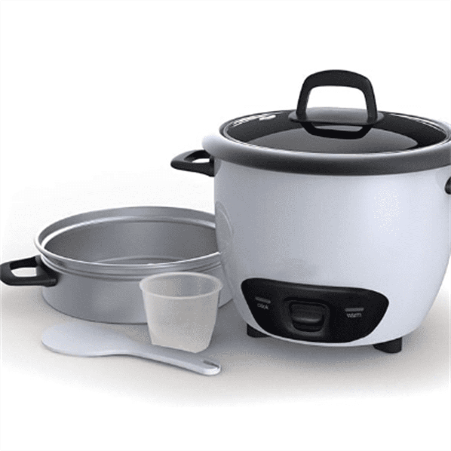Housewares 14-Cup (Cooked) (7-Cup UNCOOKED) Pot Style Rice Cooker and Food Steamer,White