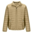 thumbnail image 4 of hlysgo Mens Puffer Jackets for Cold Weather Warm Stand Collor Zip up Quilted Lined Puffy Jacket Fitted Insulated Coats Men's Winter Coat Khaki XS, 4 of 5