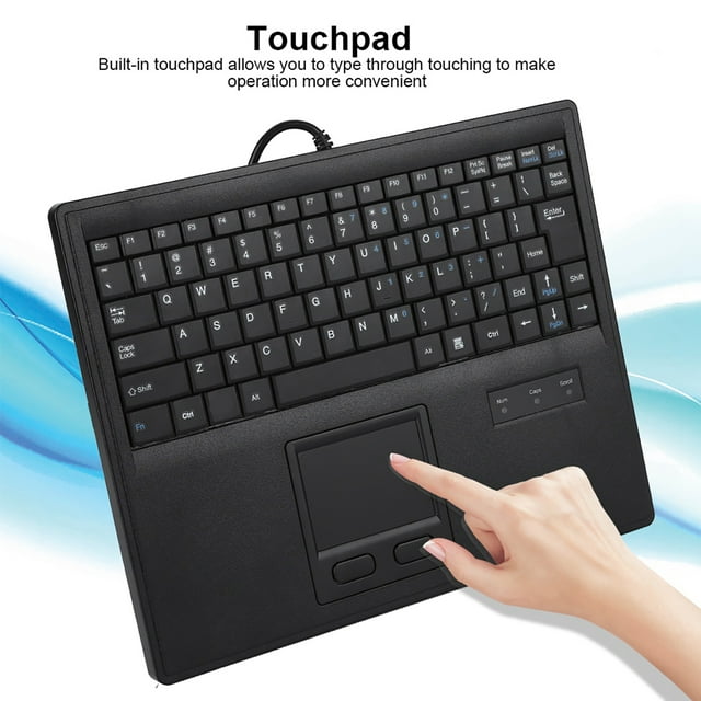 10in Touchpad Keyboard, 84 Keys ABS Wired Keyboard, Comfortable Typing For Windows95/98/NT/ME/2000/2003/XP/Win7/Win8