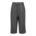 thumbnail image 6 of JJHGVB Cotton Linen Capris for Women Bermuda Shorts Elastic Waist Shorts Cotton Linen Pants Beach Cropped Trousers Pedal Pushers for Women Beach Resort Pants Resort Wear for Women 2026 Dark Gray L, 6 of 6