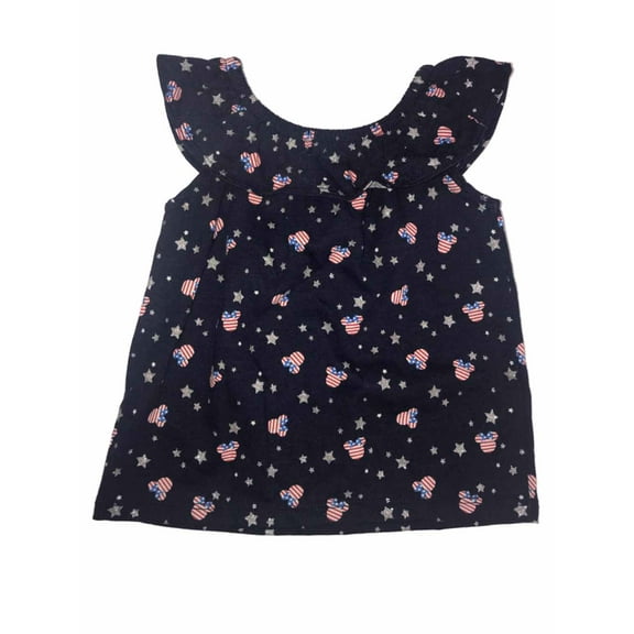 Infant Girls Navy Blue Minnie Mouse Patriotic Sleeveless Shirt 18M