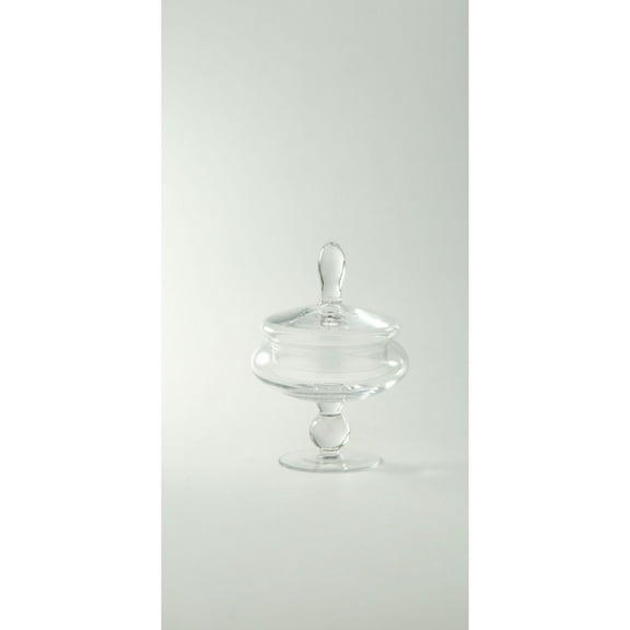 CC Home Furnishings 9” Clear Hand Blown Glass Jar with Finial Lid