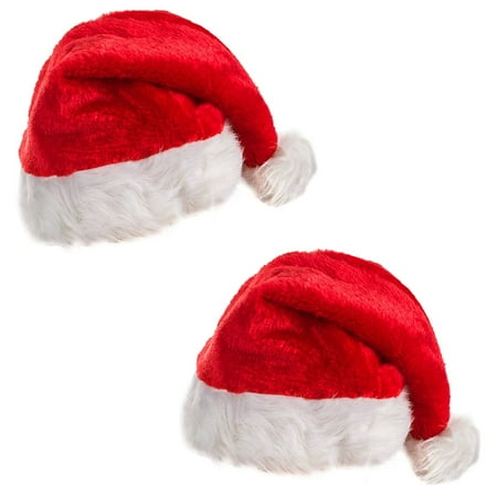 2 Pack Deluxe Santa Hats- Christmas Holiday Hats