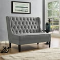 thumbnail image 2 of Home Fare Tufted Shelter Wing Entryway Bench in Ash Grey, 2 of 2