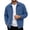 Blue, variant on Rvwovn Men's Ribbed Trucker Jacket Full Zip Lapel Collar Corduroy Fall Outerwear for Daily Wear