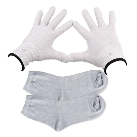 Conductive TENS massage Gloves Socks Massager Units Accessories Kit