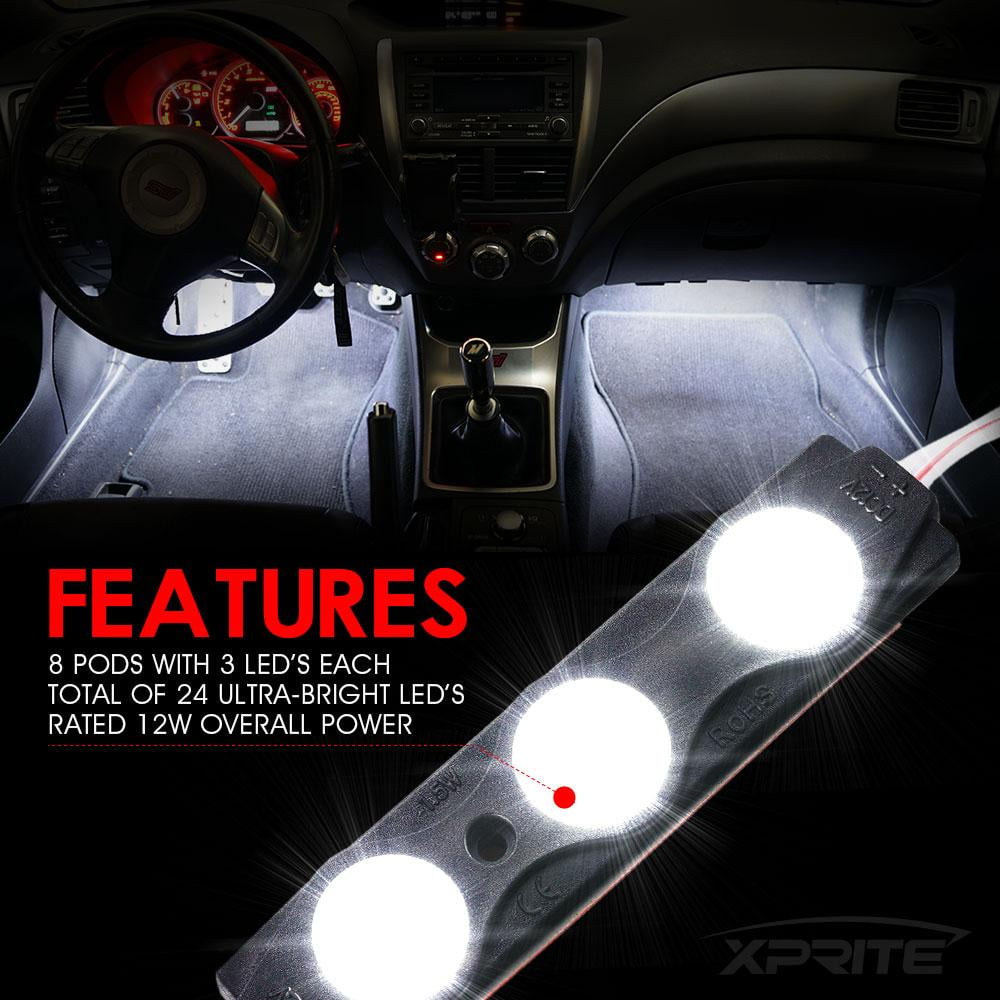 8 PC Xprite Purple LED Off Road Rock Light Pods Truck Bed Lighting Kit w/ Switch