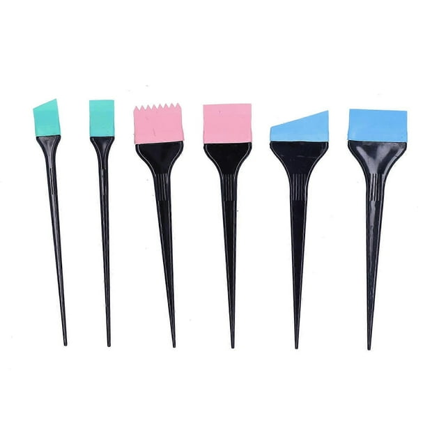 6 Pcs Silicone Hair Coloring Brushes Set for Salon and Home Use
