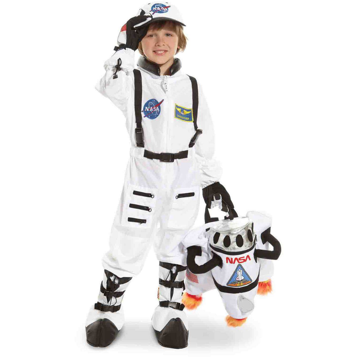 Childrens Costume Blue Underwraps Kids Childrens Astronaut Costume Boot Tops One Size