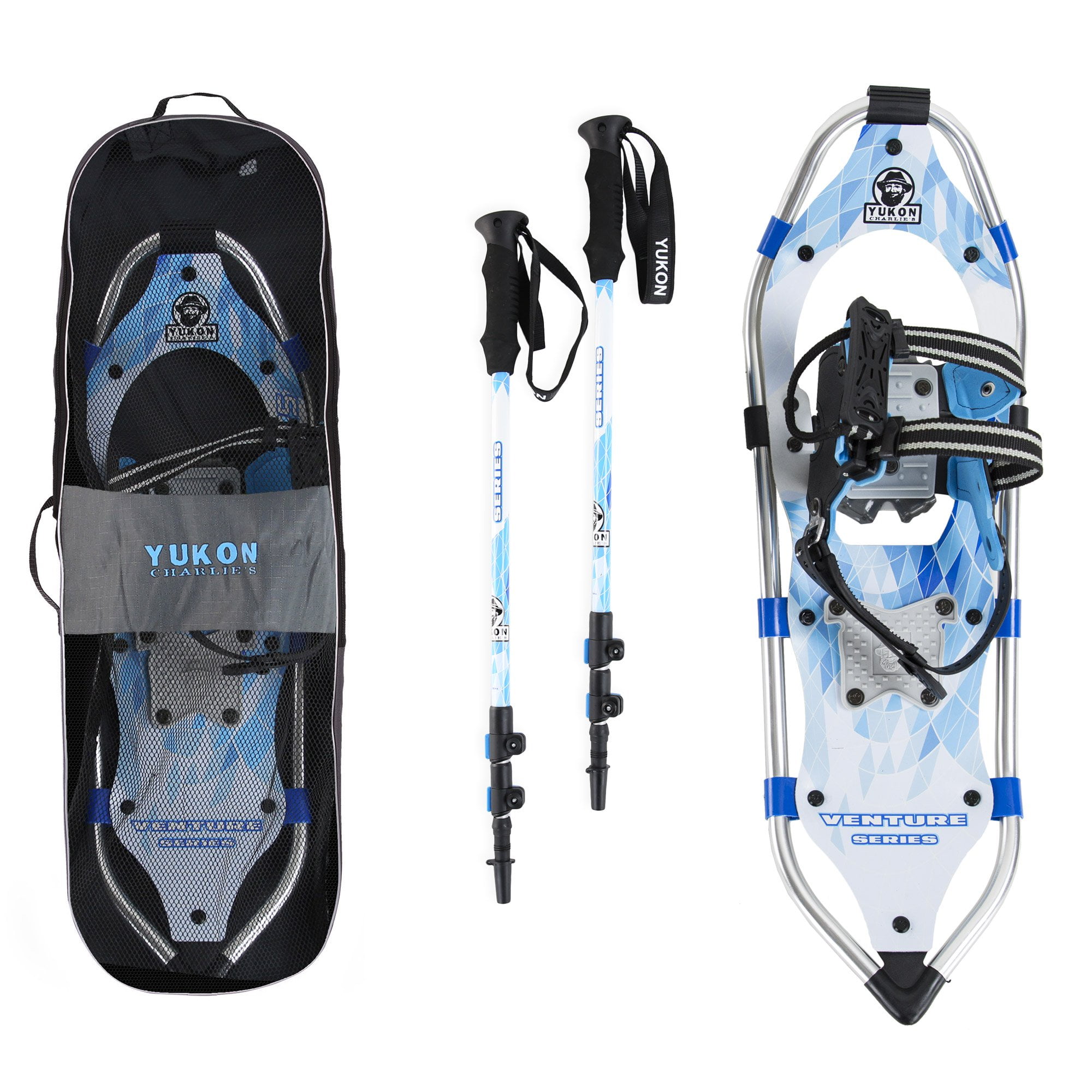 Yukon Charlie's Advanced 8 x 21 Inch Women's Snowshoe Kit with Poles and Bag by Kwik Tek