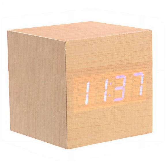 STRANDCHIC travel alarm clock LED Wooden Clock Plastic Time Display General Users Daily Life 1Pcs