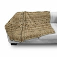 thumbnail image 3 of Zambia Soft Flannel Fleece Throw Blanket, Hieroglyph Style Geometric Abstract Motif, Cozy Plush for Indoor and Outdoor Use, 50" x 60", Sand Brown Caramel, by Ambesonne, 3 of 6