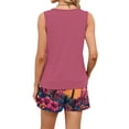 thumbnail image 5 of UDAUDU 2 Piece Sets for Women Dressy Hawaiian Graphic Sleeveless Tank Top and Shorts Beach Travel Loose Fit Clothes Hot Pink S, 5 of 5