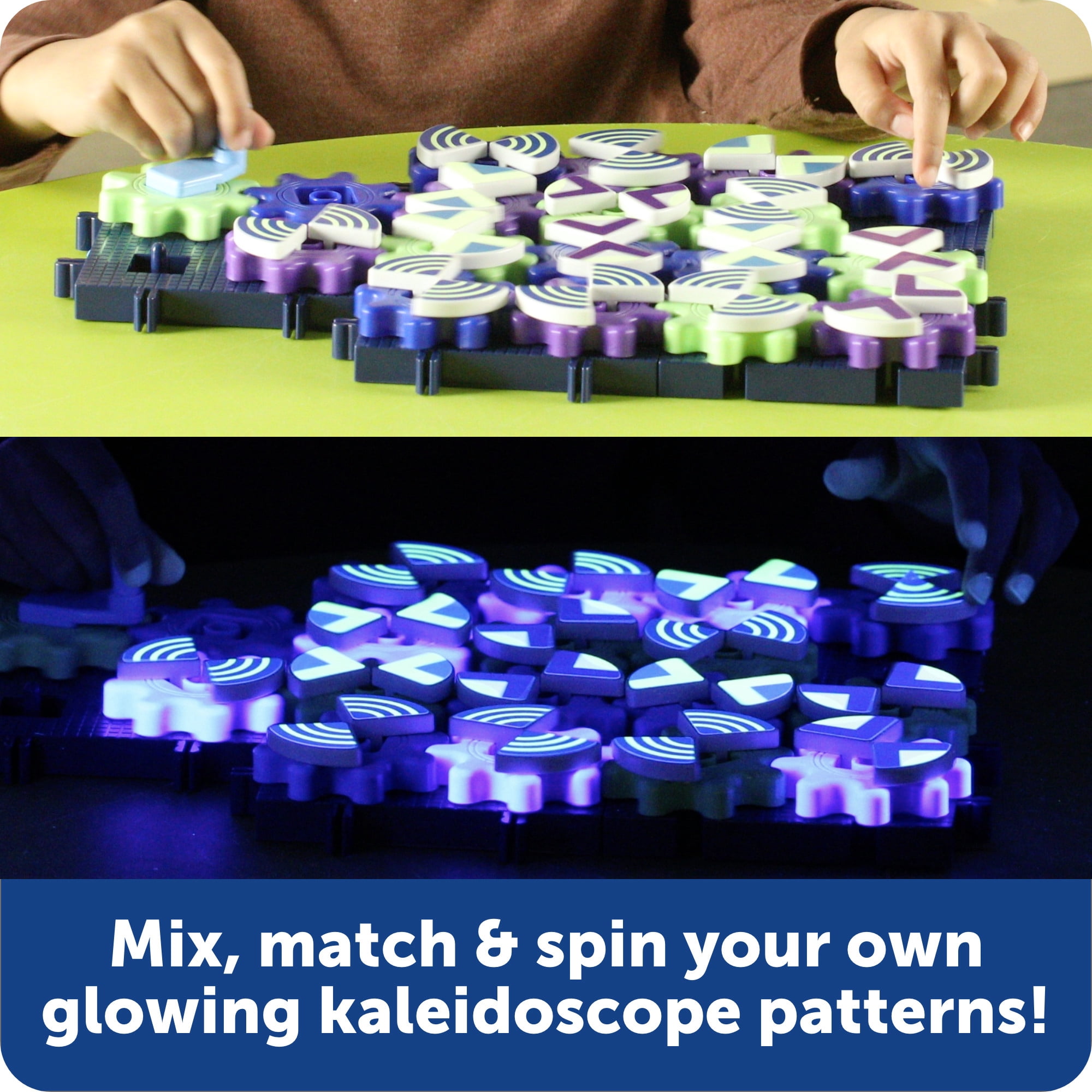 Learning Resources Glowing PatternGears -  Glow In The Dark Building Set,  Ages 4+