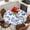 White Light Blue Dark Blue, variant on Valentine's Day Round Tablecloth, Fitted Table Cover with Elastic for 55"-60" Round Tables, Blue Heart Love Modern Romantic Minimalist Table Cloth Outdoor Indoor Dinning Party Waterproof Tablecloths