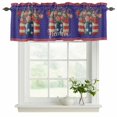 thumbnail image 2 of 2 Pack Valances for Windows, Independence Day Window Valances for Living Room/Bedroom/Bathroom, US Flag Spring Flowers Vintage Blue Stars Light Filtering Kitchen Curtain Valance 54"W x18" L, 2 of 9