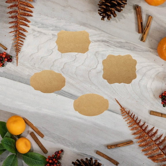 Natural Kraft Christmas Gift Tags Modern Style Holiday Present Stickers | 100 Pack