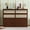 Walnut, variant on Queen Size Murphy Bed with Rattan Decoration and Drawers, Modern Style Foldable Hideaway Wall Murphy Bed Frame, No Box Spring Needed, Easy Assembly, for Bedroom, Walnut