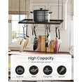 thumbnail image 4 of Hanging Pot Rack, Ceiling Mounted Pot Hanger for Kitchen, Metal Cookware Storage Organizer with 12 Hooks, for Storage of Cookware, Utensils in Kitchen, Black TPR03BB, 4 of 8