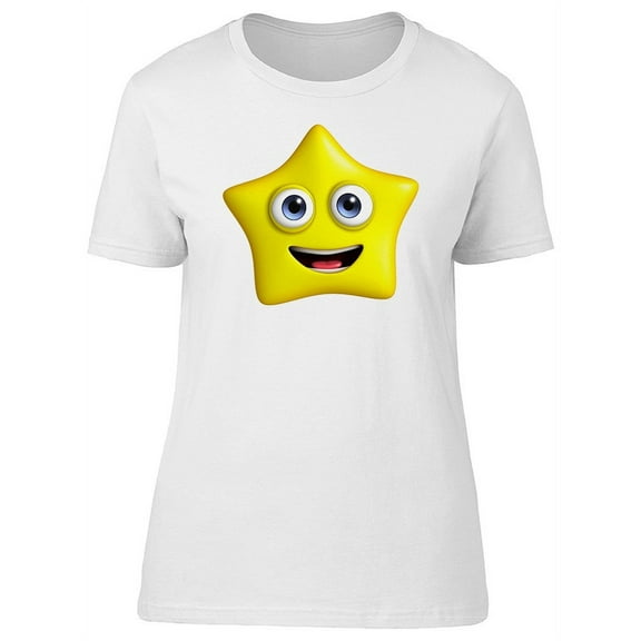 Cute Happy Yellow Twinkle Star T-Shirt Women -Image by Shutterstock, Female Large