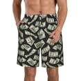 thumbnail image 1 of Balery Dollar Traje de Baño Estilo Hawaiano para Hombre, Shorts de Secado Rápido con Bolsillos-X-Large, 1 of 6