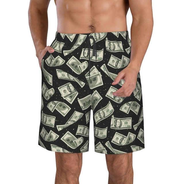 Balery Dollar Traje de Baño Estilo Hawaiano para Hombre, Shorts de Secado Rápido con Bolsillos-X-Large