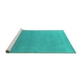 thumbnail image 2 of Ahgly Company Machine Washable Indoor Round Solid Turquoise Blue Modern Area Rugs, 8' Round, 2 of 4