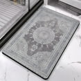thumbnail image 2 of Soft and Plush Gray Vintage Bathroom Runner Rug: Non-Slip, Long & Machine Washable - Brings Farmhouse Charm with Its Floral Design - Perfect for Sink, Shower, Bathtub, 20x32 in, 2 of 5