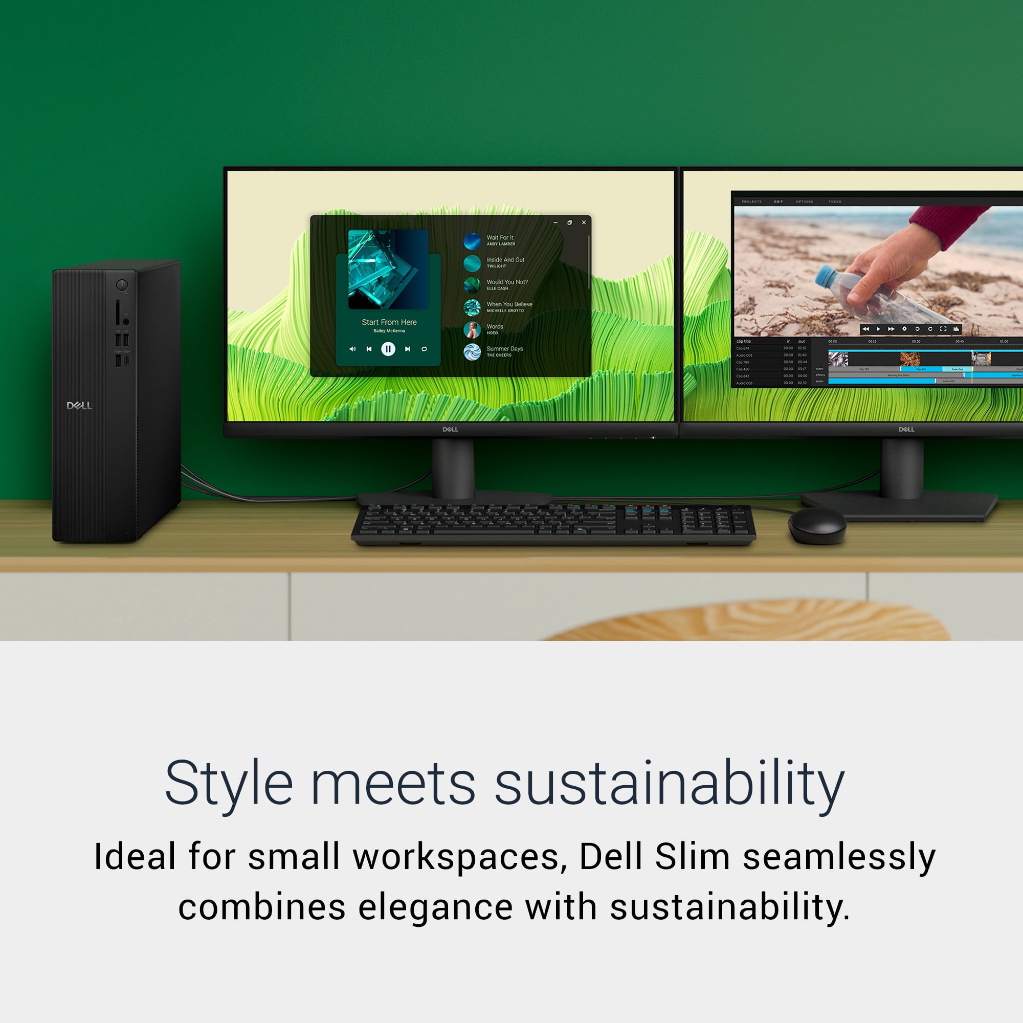 Dell Slim Desktop ECS1250 - Intel Core i5-14400, Intel UHD 730, 16GB DDR5 RAM, 1TB SSD, Black