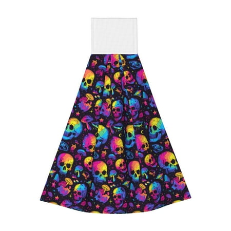 

Bixox mushroom rainbow color Skull Print Hand Towels for Bathroom Kitchen Fingertip Towel Fast Drying Washcloth for Bathroom Kitchen Home Decor