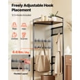 thumbnail image 3 of VEVOR Corner Hall Tree, 71.3 in Coat Rack with Hooks, Top Shelf & Steel Frame, Freestanding Clothes Shoes Rack Storage Organizer with Anti-Tip Set, Adjustable Non-Slip Feet for Entrance Closet Office, 3 of 9