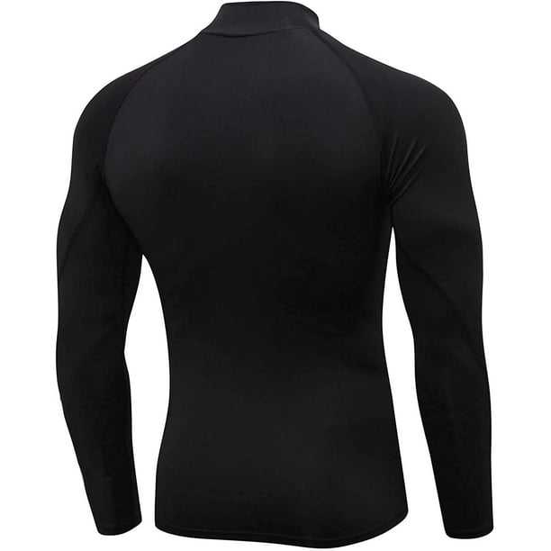 LANBAOSI 2 Pack Men Thermal Turtle Mock Neck Shirts Male Compression Long  Sleeve Tops Size Large