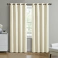 thumbnail image 2 of (2 pack) Better Homes & Gardens Solid Woven Textured Grommet Blackout Curtain Panel, 1-Piece, Ivory, 50" W x 84" L, 2 of 9