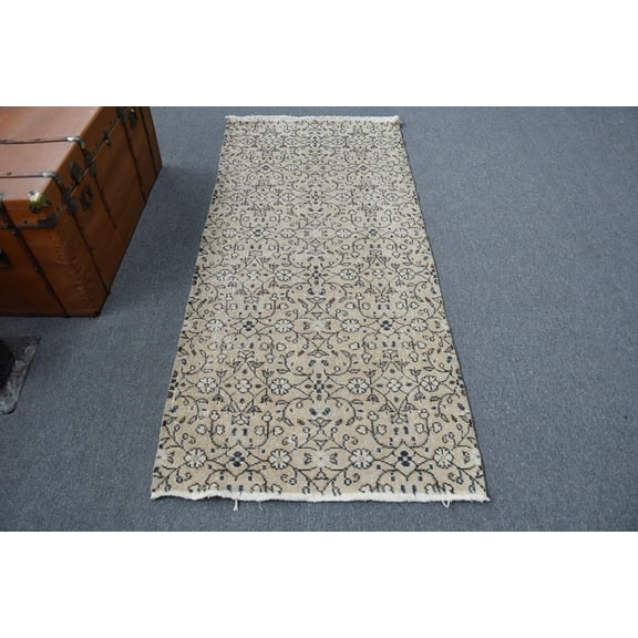 3x6.6 ft Accent Rugs, Vintage Rug, Oushak Rugs, Rugs For Entry, Beige Colorful Rugs, Turkish Rug, Outdoor Bedroom Rug, Office Kitchen Rug