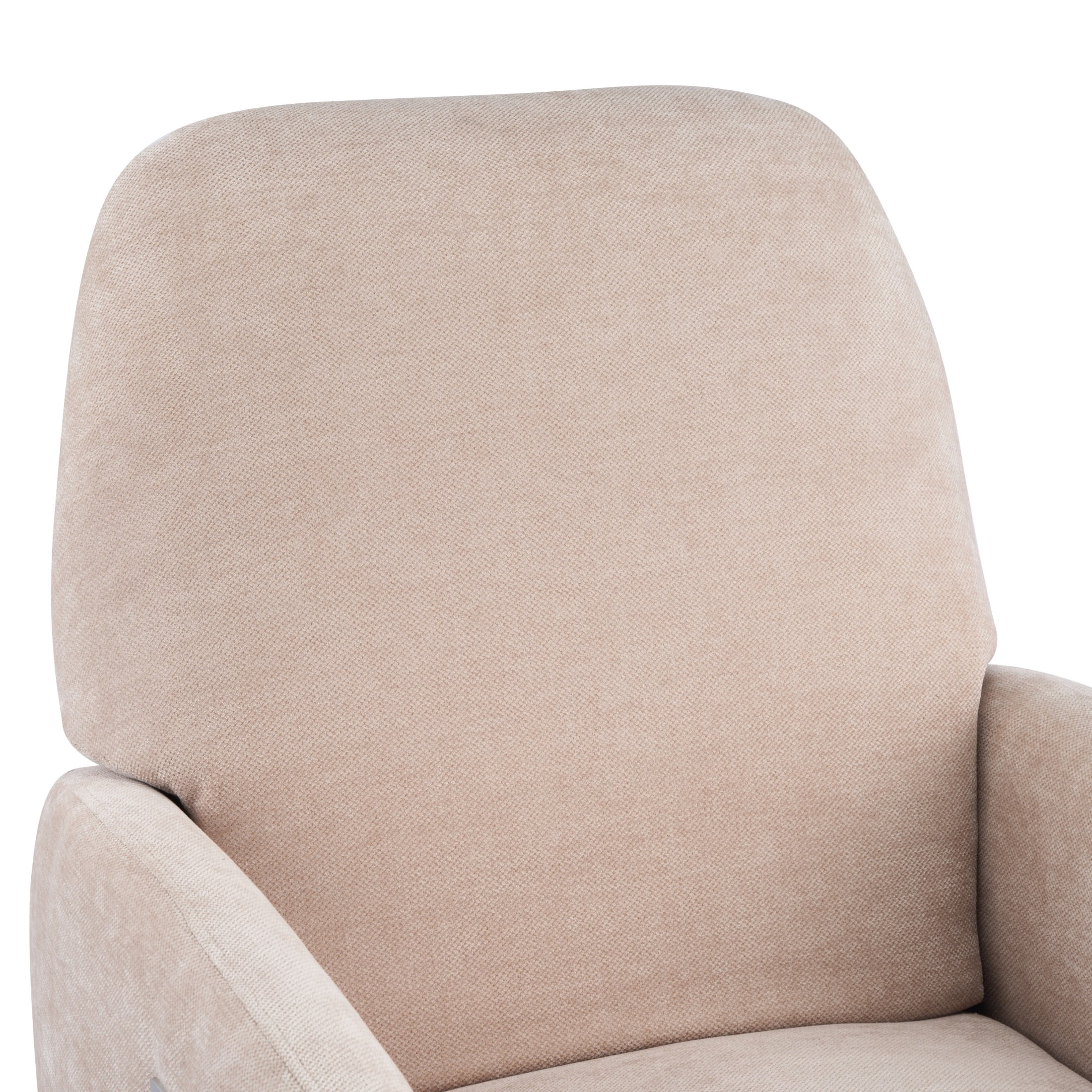 Christopher Knight Home 180° Power Swivel Recliner Chair with Wood Base and Lumbar Pillow, Almond