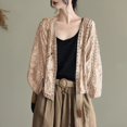 thumbnail image 2 of GEWSEY Women's Lace Embroidery Cardigan Boho Cropped Batwing Sleeve Open Front Oversized Bolero Shrugs (Yellow, One Size), 2 of 4
