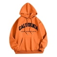 thumbnail image 4 of Ediodpoh Women's Letter Printed Round Neck Pullover Street Long Sleeve Pullover Hoodie Womens Hoodies Orange XL, 4 of 4