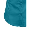 thumbnail image 5 of J. METHOD Women's Button Down Shirt 3/4 Sleeve Roll Up Stretch Collar Office Work Formal Casual Basic Blouse Top NEWT01 Caribe 1X, 5 of 6