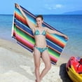 thumbnail image 6 of GZHJMY Microfiber Beach Towel,Mexican Serape Blanket Stripes Super Absorbent Sport Towel with Pouch,Quick Dry Pool Towels Pool Blanket for Swimming,Picnic,Yoga Gym 31×71in Bath Towels, 6 of 7