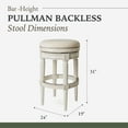 thumbnail image 4 of Maven Lane Pullman Backless Bar Stool in White Oak Finish w/ Natural Color Fabric Upholstery, 4 of 5
