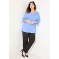 thumbnail image 4 of Catherines Women's Plus Size Georgette Buttonfront Tie Sleeve Cafe Blouse, 4 of 6