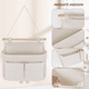 thumbnail image 4 of Paquete de 2 bolsas de almacenamiento colgantes, montaje de alta capacidad, 3 compartimentos con ganchos adhesivos, organizador colgante, 4 of 7