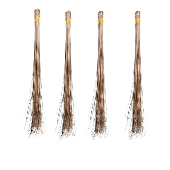 Hari Ram Gulab Rai Clean Sweep Floor Broom | With Natural Pure Bamboo Seek Coconut Fiber Broom | Pack Of 4 -Multiple Use For Home, Office, Outdoor Cleaning, Balcony, Garage & Bathroom Cleaning