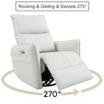 thumbnail image 5 of Muumblus Power Swivel Glider Rocker Recliner in Light Gray Faux Leather, 5 of 13