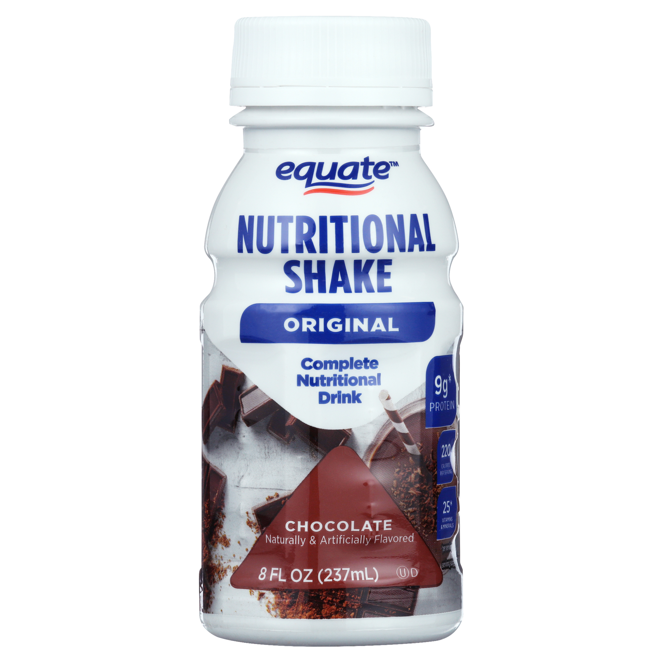 Equate Original Meal Replacement Nutritional Shakes, Chocolate, 8 fl oz