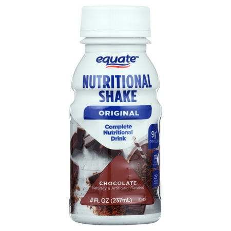Equate Original Meal Replacement Nutritional Shakes, Chocolate, 8 fl oz, 24 Count
