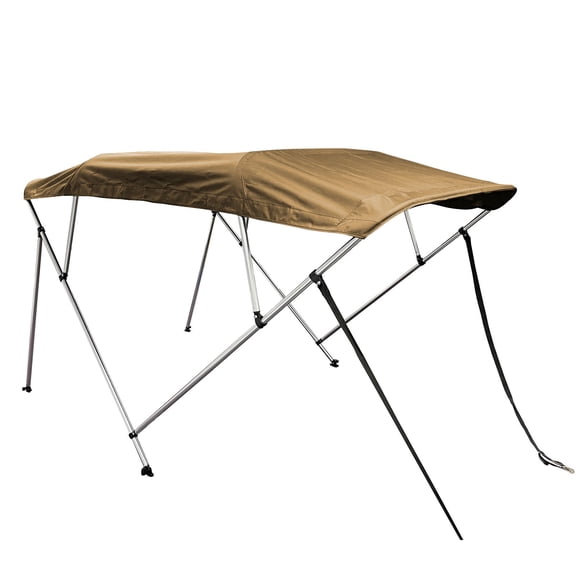 SavvyCraft® 4 Bow Boat Bimini Top with Aluminum Frame & Canvas, 8ft L x 54in H x 97-103in W Beige