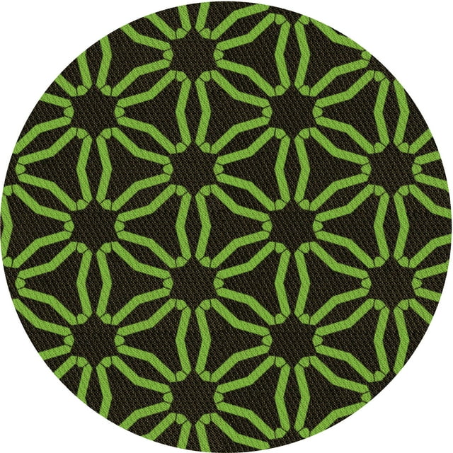 Ahgly Company Tapis d'Intérieur Rond Lavable en Machine Vert Transitionnel Oignon Vert, 3 Pieds Rond