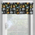 thumbnail image 2 of Ambesonne Animal Valance Pack of 2, Lion Giraffe Whale Zebra, 54"X18", Charcoal Grey White, 2 of 5